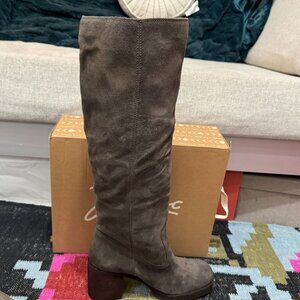 Zodiac PADMA Tall Shaft Suede Pull-On Boot, US Women's 9.5, Olive